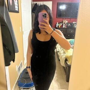 A New Day Black midi bodycon dress Women’s Size XL